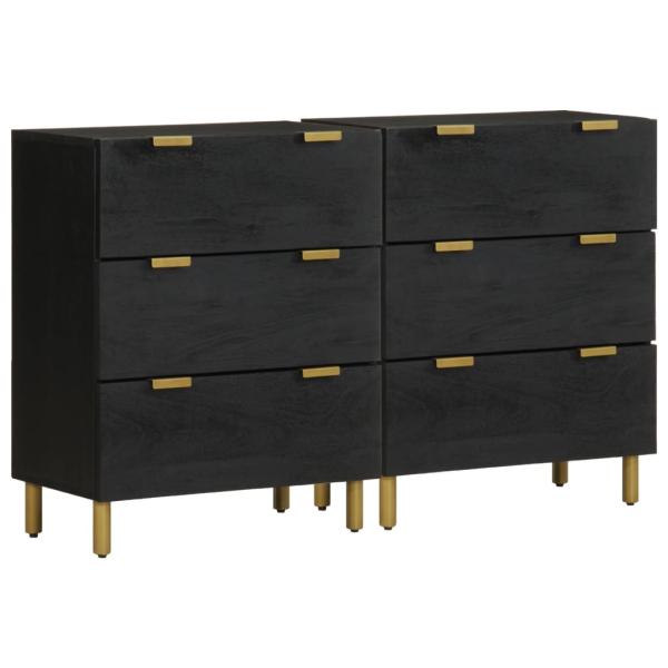 ARDEBO.de - Sideboards 2 Stk. Schwarz 60x33x75 cm Holzwerkstoff