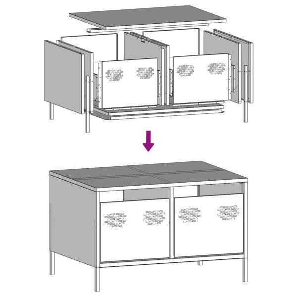 TV-Schrank Weiß 68x50x43,5 cm Kaltgewalzter Stahl
