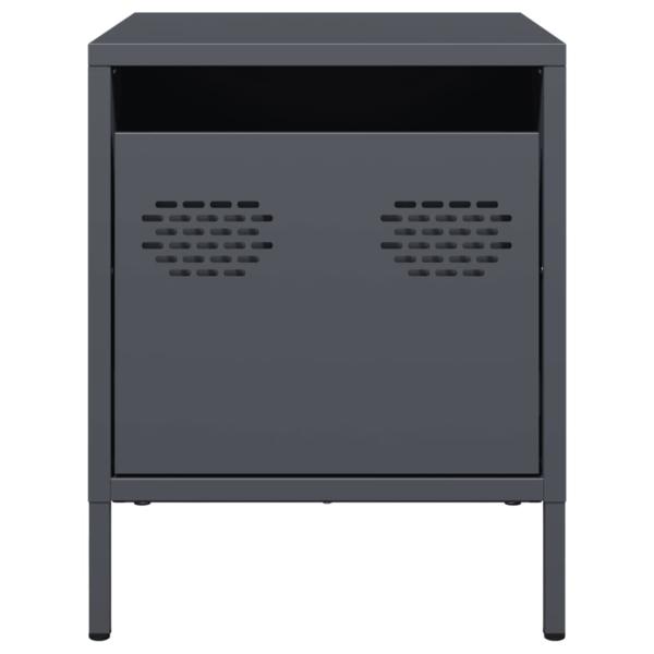 Nachttisch Anthrazit 35x39x43,5 cm Stahl