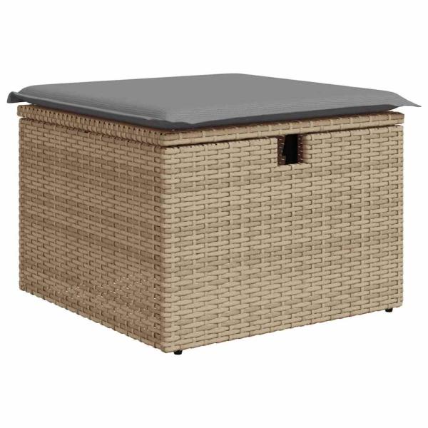 ARDEBO.de - 6-tlg. Garten-Sofagarnitur mit Kissen Beige Poly Rattan