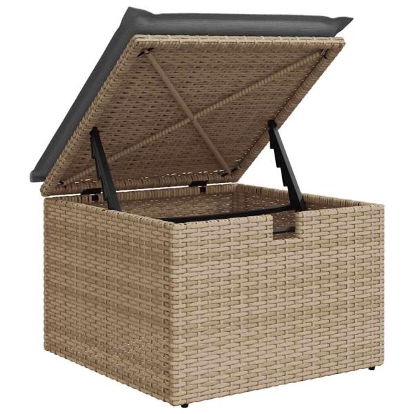 ARDEBO.de - 7-tlg. Garten-Sofagarnitur mit Kissen Beige Poly Rattan