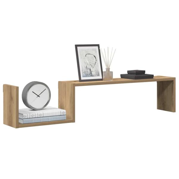 ARDEBO.de - Wandregale 2 Stk. Artisan-Eiche 100x15x20 cm Holzwerkstoff