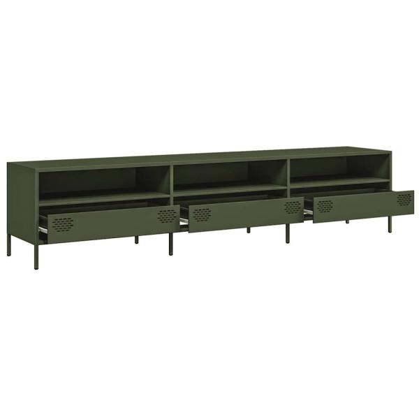 ARDEBO.de - TV-Schrank Olivgrün 202x39x43,5 cm Kaltgewalzter Stahl