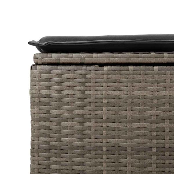 8-tlg. Garten-Sofagarnitur mit Kissen Grau Poly Rattan