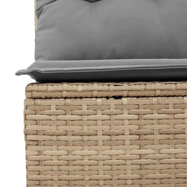 ARDEBO.de - 6-tlg. Garten-Sofagarnitur mit Kissen Beige Poly Rattan