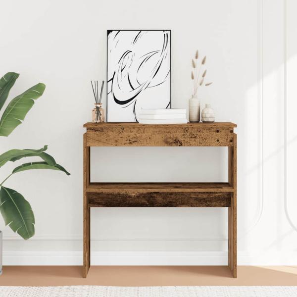 ARDEBO.de - Konsolentisch Altholz-Optik 80x30x80 cm Holzwerkstoff