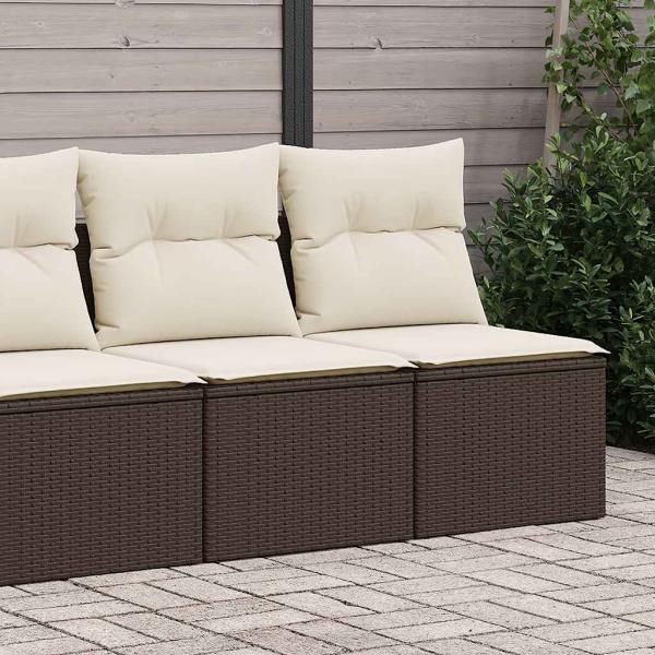 ARDEBO.de - 4-tlg. Garten-Sofagarnitur mit Kissen Braun Poly Rattan Akazie