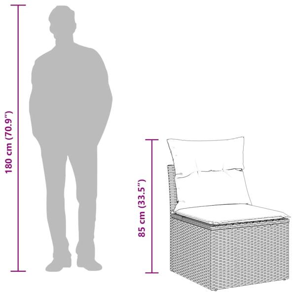 4-tlg. Garten-Sofagarnitur mit Kissen Braun Poly Rattan Akazie