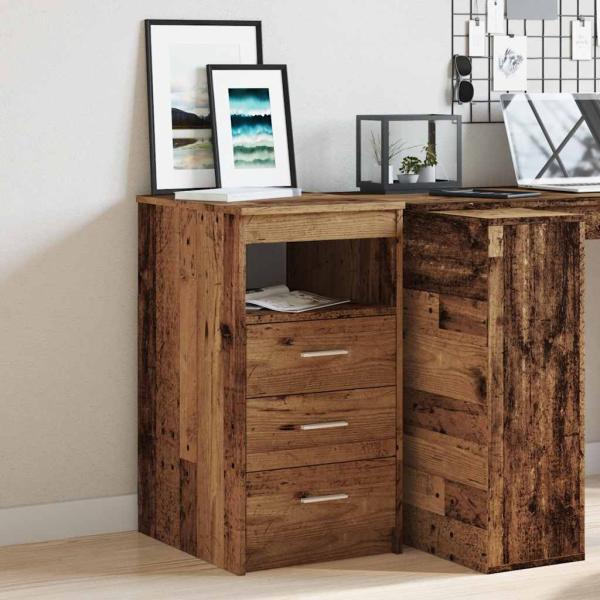 ARDEBO.de - Schubladenschrank Altholz-Optik 40x50x76 cm Holzwerkstoff