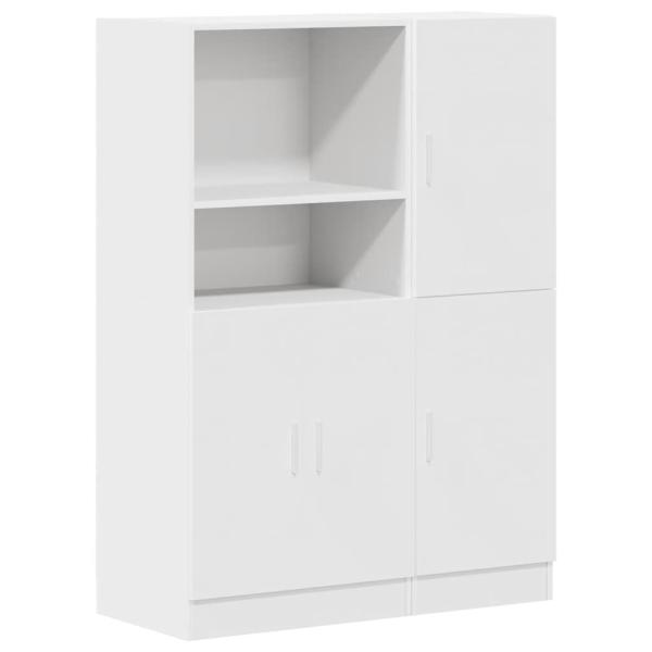 ARDEBO.de - 2-tlg. Küchenschrank-Set Weiß Holzwerkstoff