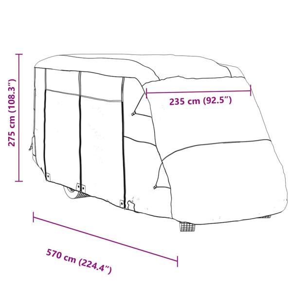 Schutzhülle für Wohnmobil Grau 570x235x275 cm Vliesstoff