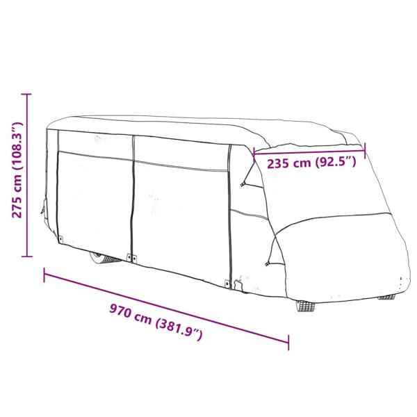 Schutzhülle für Wohnmobil Grau 970x235x275 cm Vliesstoff