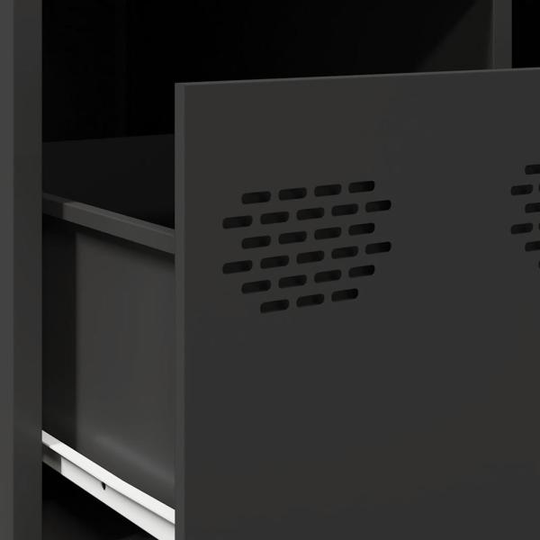 Couchtisch Schwarz 101,5x50x43,5 cm Kaltgewalzter Stahl