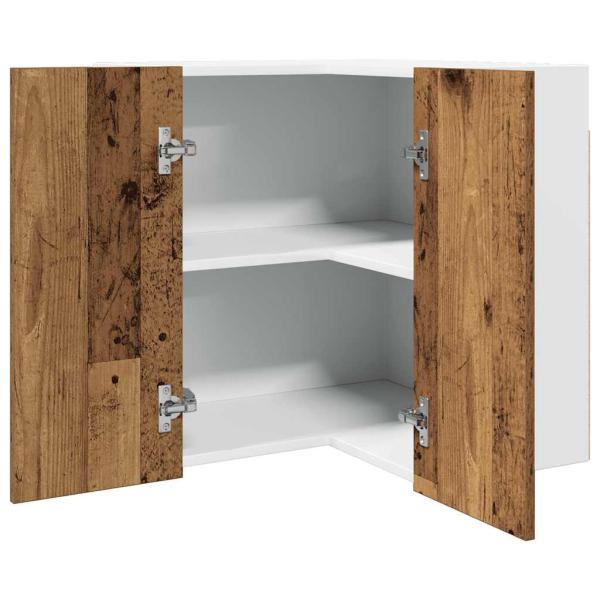 ARDEBO.de - Eck-Hängeschrank Altholz-Optik 57x57x60 cm Holzwerkstoff
