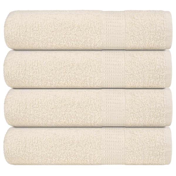 ARDEBO.de - Duschtücher 4 Stk. Creme 70x140 cm 360 g/m² 100% Baumwolle