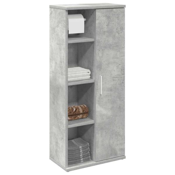 ARDEBO.de - Badezimmerschrank mit Rollenhalter Betongrau 39x22x90 cm