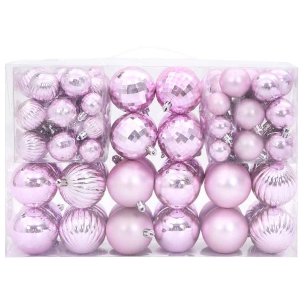 ARDEBO.de - Weihnachtskugeln 100 Stk. Rosa Ø3/4/6 cm