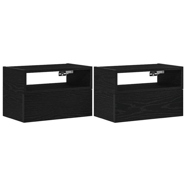 ARDEBO.de - Wand-Nachttische 2 Stk. Schwarz 45x26x28,5 cm