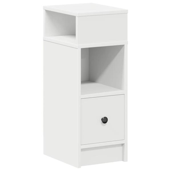 ARDEBO.de - Nachttisch mit Schublade Weiß 25x31x66 cm
