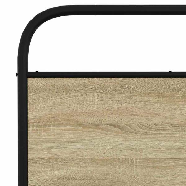 Metallbett ohne Matratze Sonoma-Eiche 200x200 cm