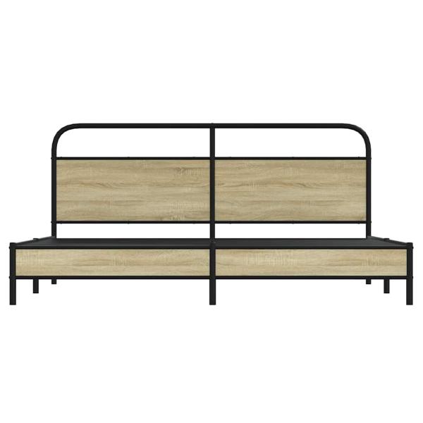 Metallbett ohne Matratze Sonoma-Eiche 180x200 cm