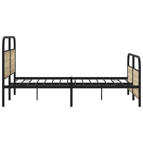 Metallbett ohne Matratze Sonoma-Eiche 150x200 cm
