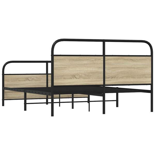 Metallbett ohne Matratze Sonoma-Eiche 150x200 cm