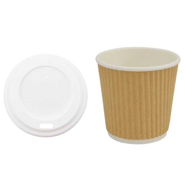 Pappbecher mit Deckeln 1000 Stk. 4oz 100ml