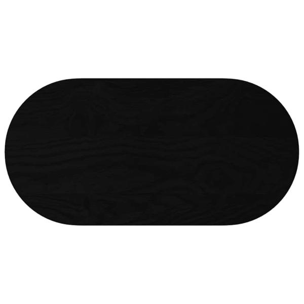 Tischplatte Dunkelbraun 80x40x4 cm Massivholz Eiche Oval