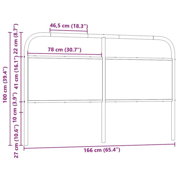 Kopfteil Sonoma-Eiche 160 cm Stahl und Holzwerkstoff
