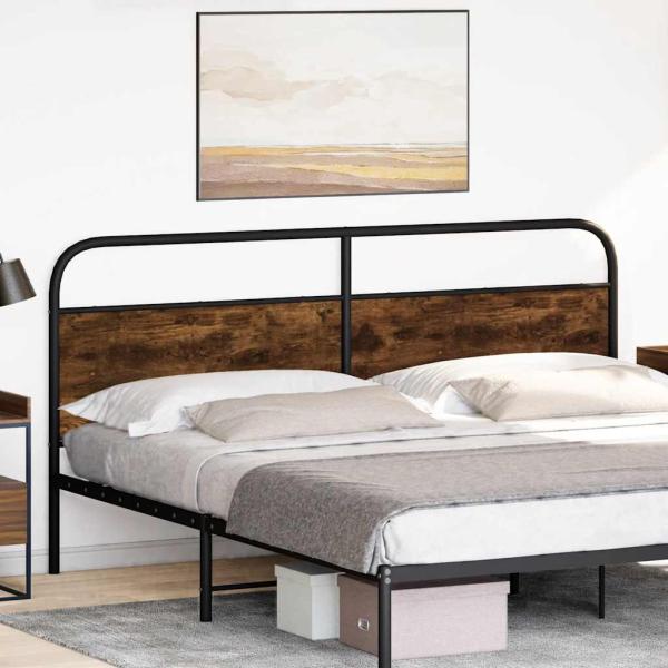 Kopfteil Räuchereiche 180 cm Stahl und Holzwerkstoff