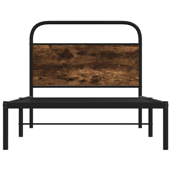 Bettgestell ohne Matratze 107x203 cm Räuchereiche Holzwerkstoff