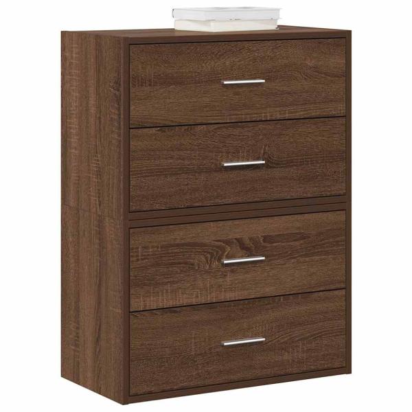 ARDEBO.de - Schränke mit 2 Schubladen 2 Stk. Braun Eichen-Optik 60x31x40 cm