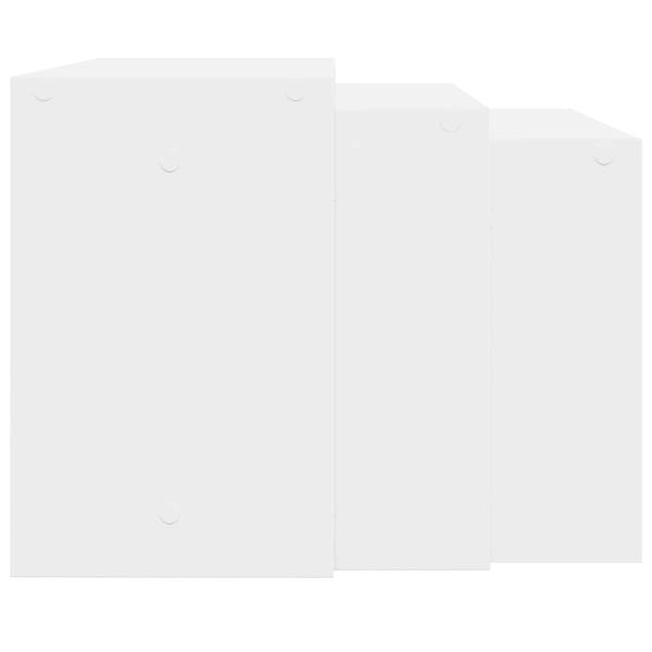 Satztische 3 Stk. Weiß Holzwerkstoff