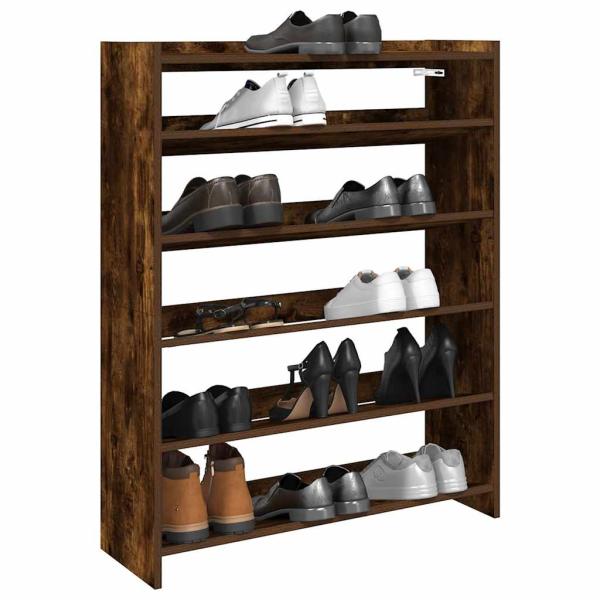 ARDEBO.de - Schuhregal Räuchereiche 80x25x100 cm Holzwerkstoff
