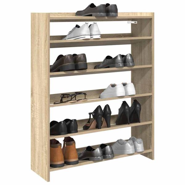 ARDEBO.de - Schuhregal Sonoma-Eiche 80x25x100 cm Holzwerkstoff