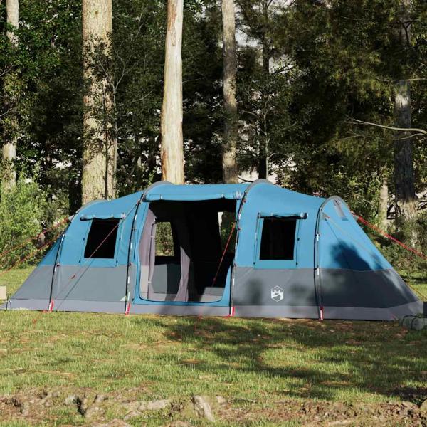 ARDEBO.de - Tunnel-Familienzelt 6 Personen Blau Wasserdicht