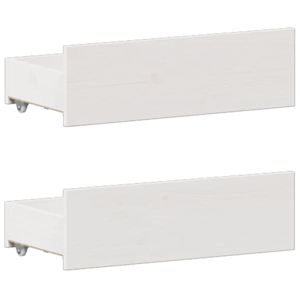 Massivholzbett mit Regal ohne Matratze Weiß 135x190 cm Kiefer