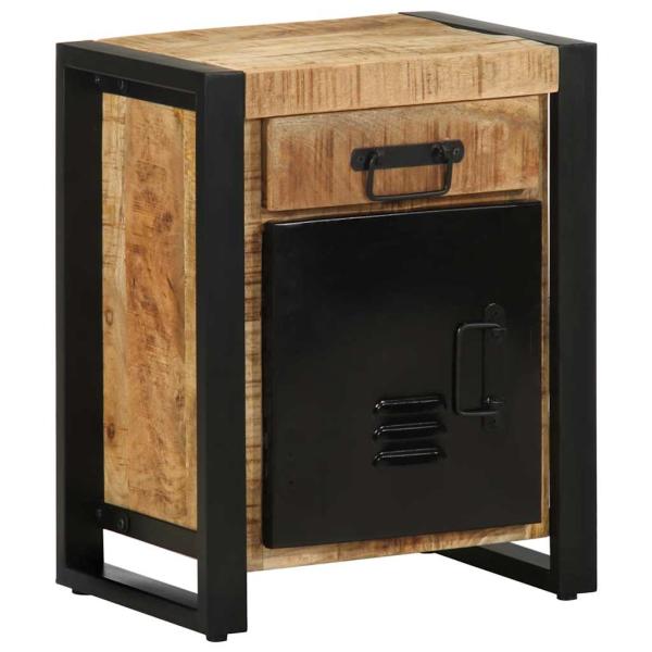 ARDEBO.de - Nachttisch 40x30x50 cm Raues Mango-Massivholz