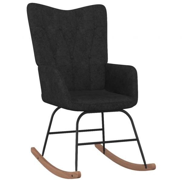ARDEBO.de - Schaukelstuhl Schwarz Stoff