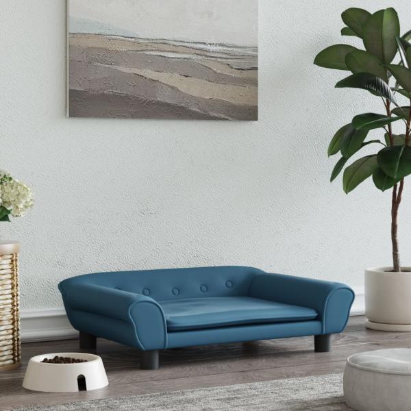 ARDEBO.de - Hundebett Blau 70x48x22 cm Samt