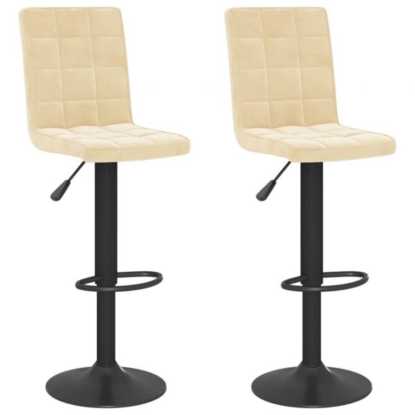 Barhocker 2 Stk. Creme Samt