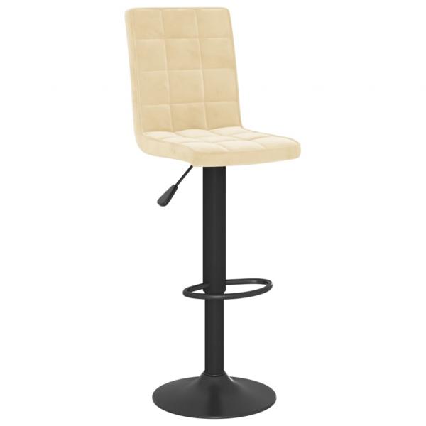 Barhocker 2 Stk. Creme Samt