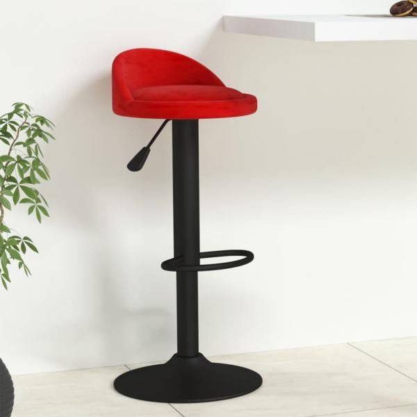 ARDEBO.de - Barhocker Weinrot Samt