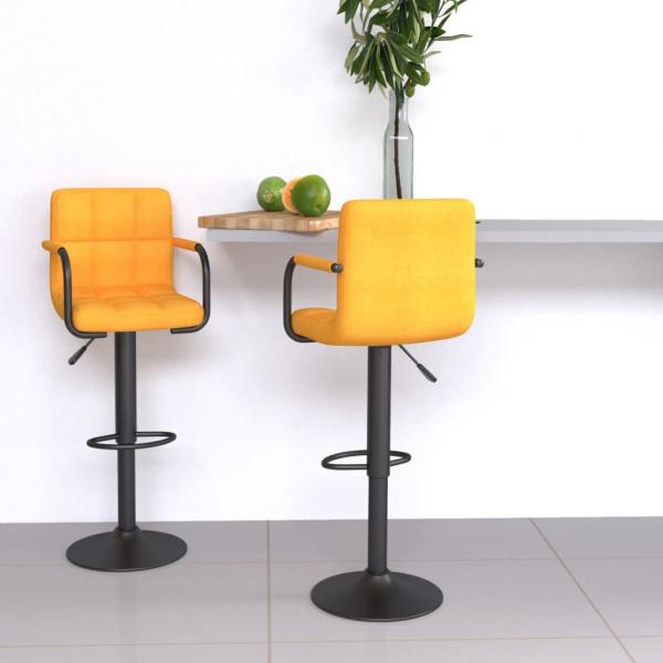 ARDEBO.de - Barhocker 2 Stk. Senfgelb Stoff