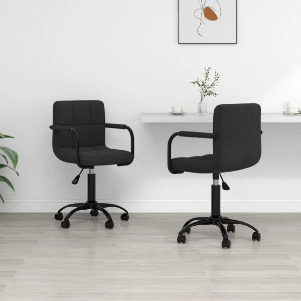 ARDEBO.de - Esszimmerstühle 2 Stk. Drehbar Schwarz Samt