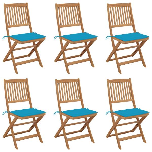 ARDEBO.de - Klappbare Gartenstühle 6 Stk. mit Kissen Massivholz Akazie