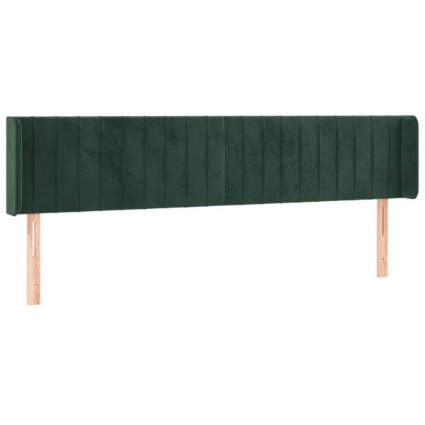 LED Kopfteil Dunkelgrün 163x16x78/88 cm Samt