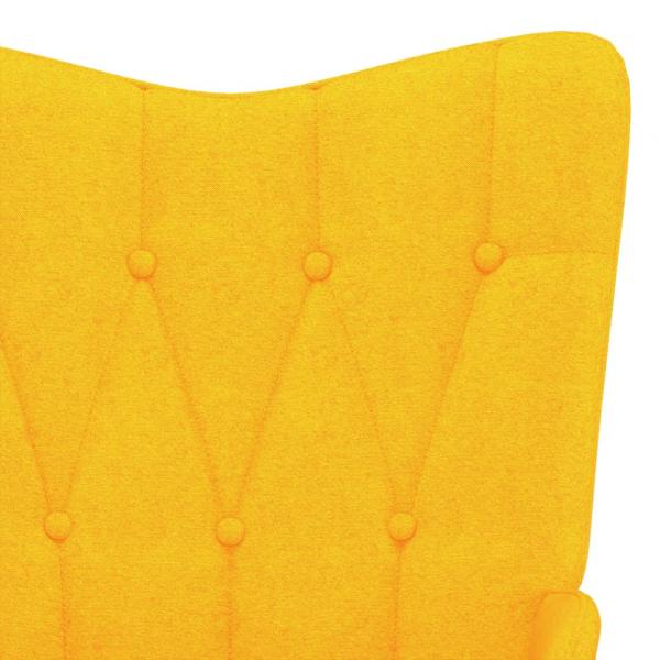 Schaukelsessel mit Hocker Senfgelb Stoff