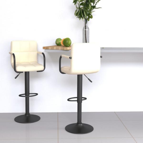 ARDEBO.de - Barhocker 2 Stk. Creme Stoff